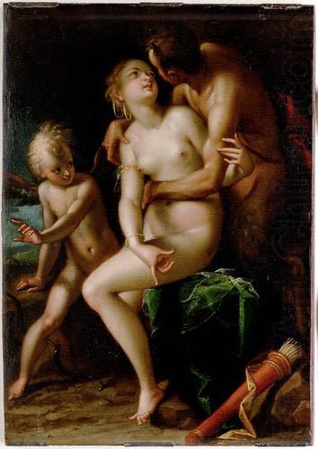 Jupiter Antiope und Amor, Hans von Aachen